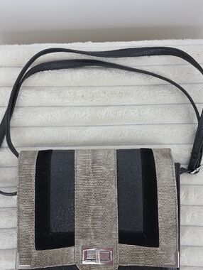 Vintage Mark Avon Black and Snakeskin Crossbody Bag